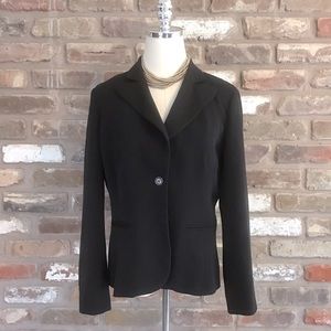 H&W Women’s Black Classic One Button Blazer Jacket 10
